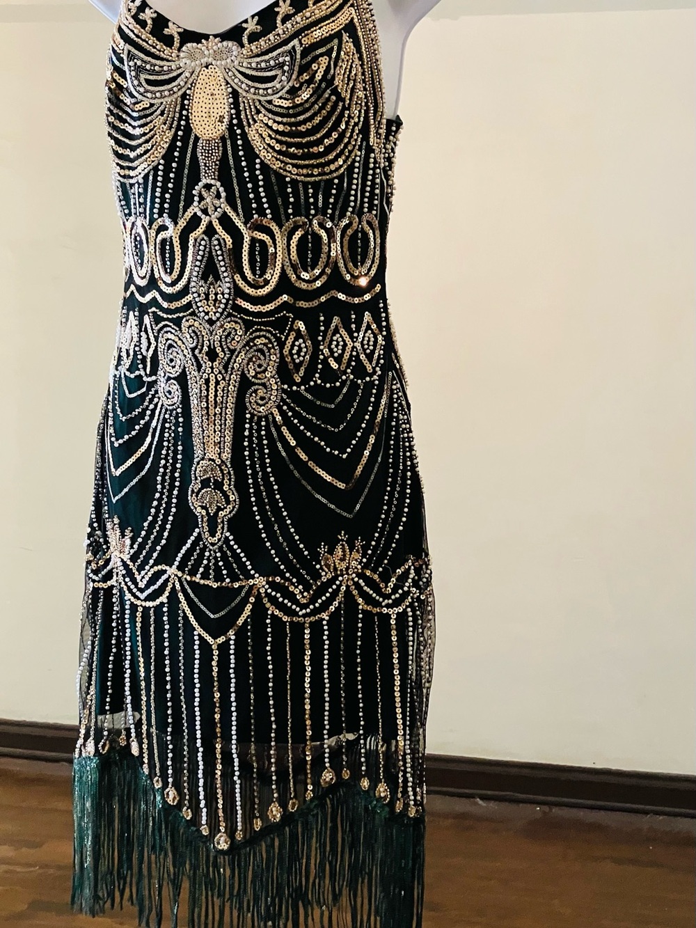 20’s Inspired Sequined Dress Emerald Green XS-S - Picture 9 of 9
